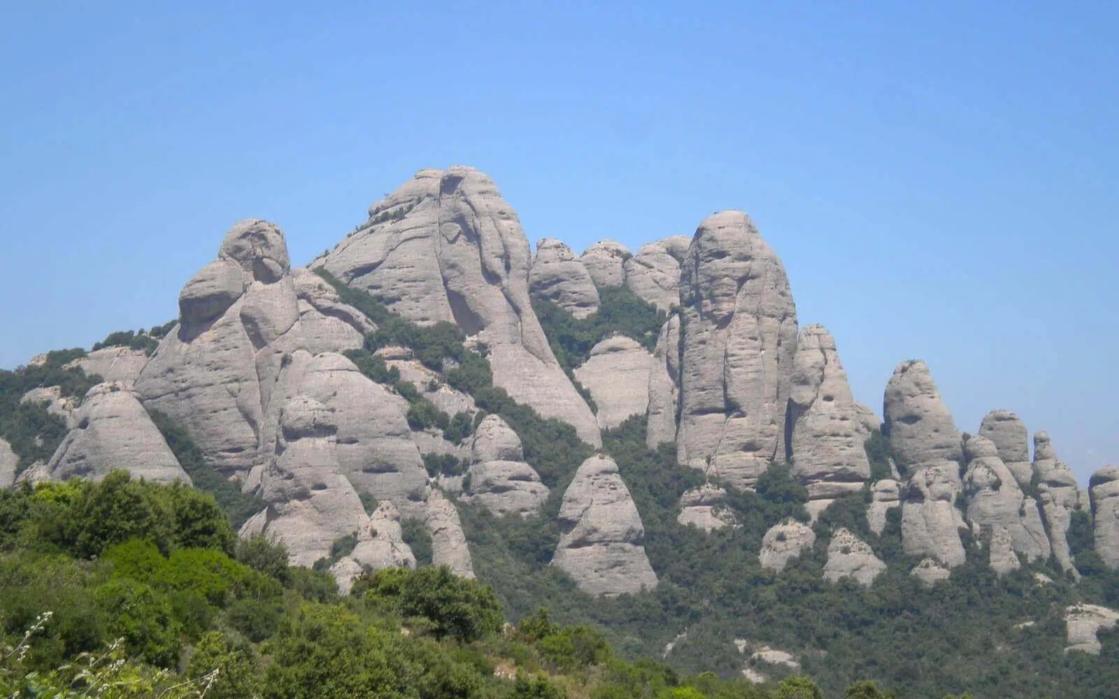 a view of the jagged mountains of montserrat near barcelona