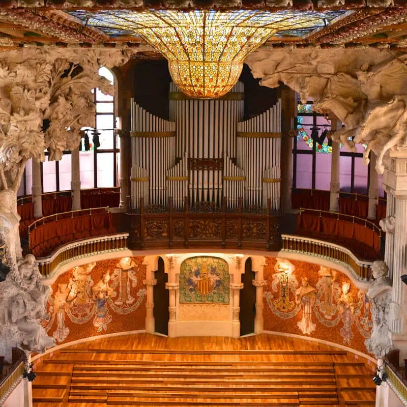 The stage of Palau de la Musica