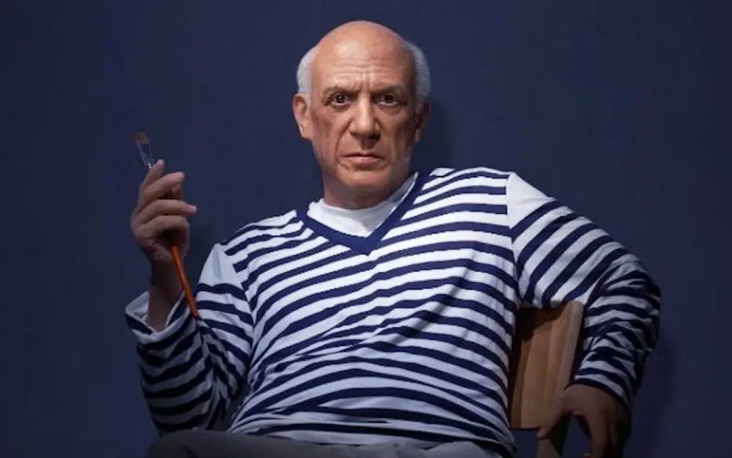 a wax version of picasso at the barcelona wax museum on las ramblas