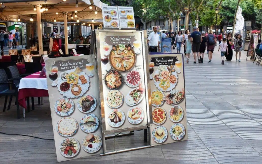 restaurant menus on las ramblas barcelona