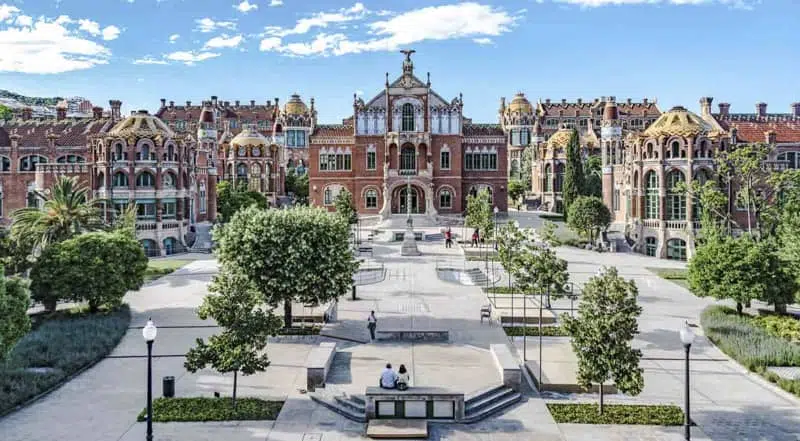 outside square at the hospital sant pau in barcelona spain